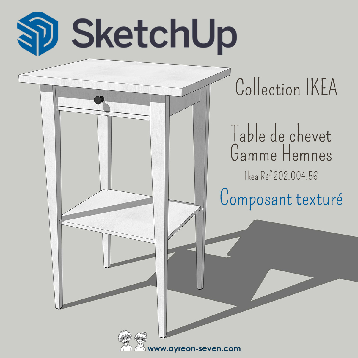 Table de chevet Hemnes - Référence Ikea 20200456