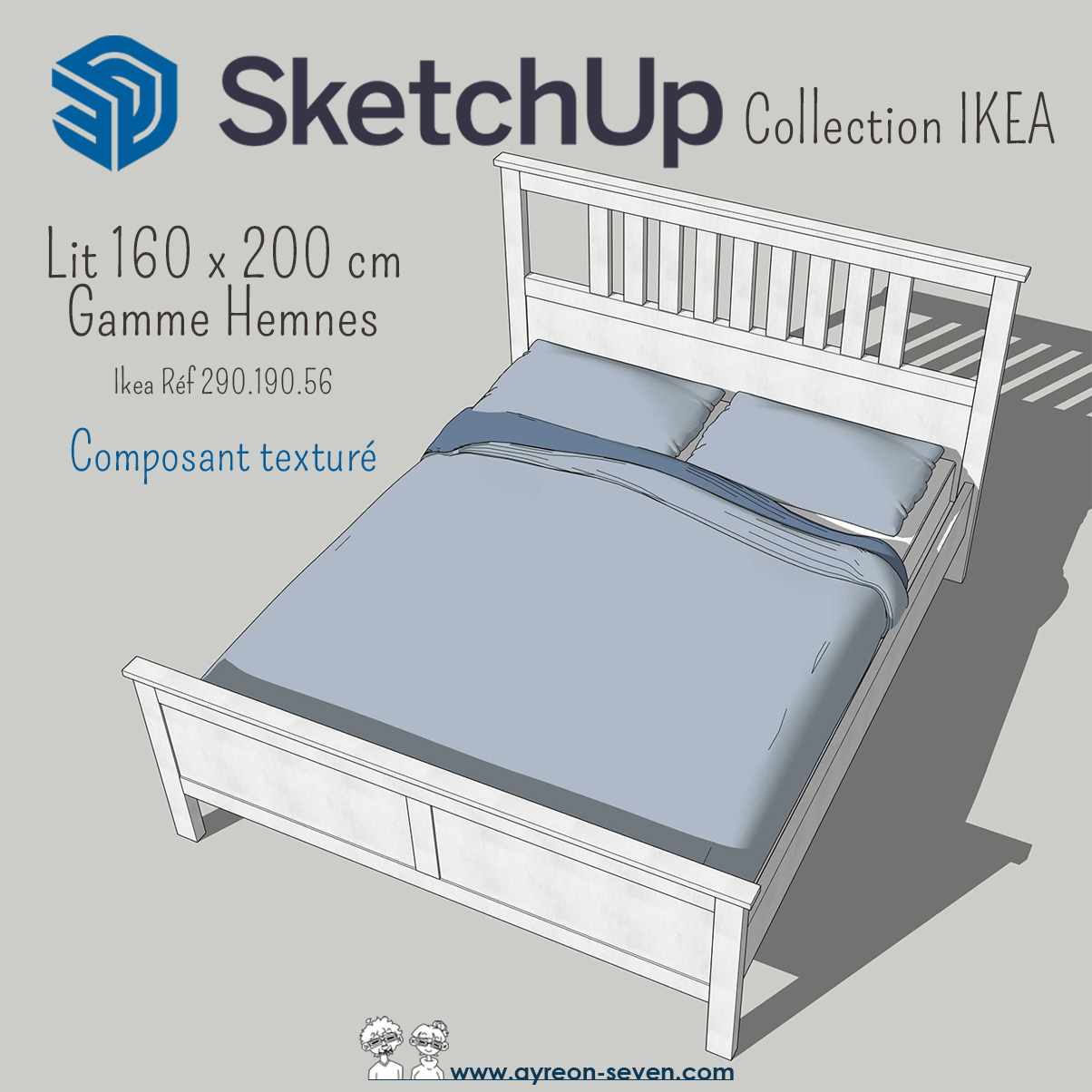 Lit 160 x 200 cm Hemnes - Référence Ikea 29019056