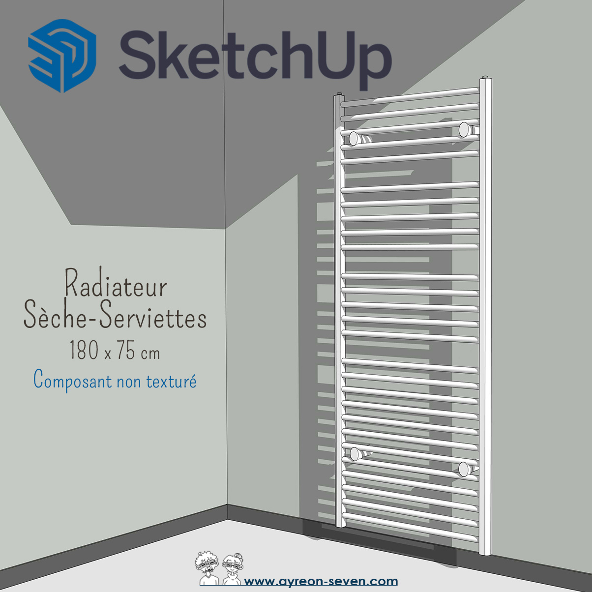 Radiateur sèche-serviettes 180 cm - Marque LuxeBath